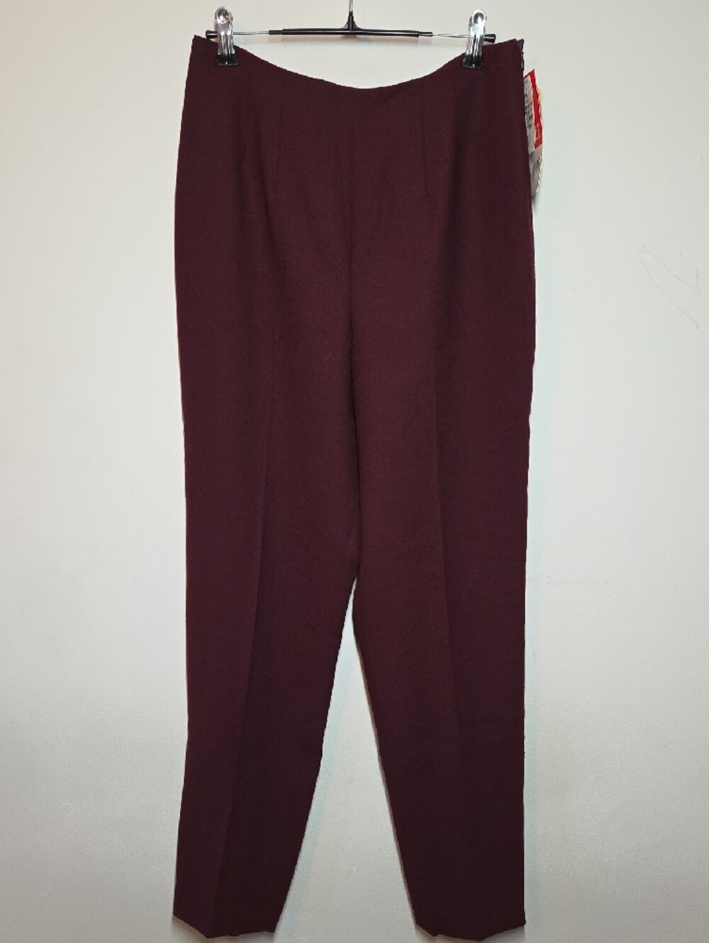 Braemar Pants Women's 6 Pure Wool Tailored High-Waist Pants in Burgundy NWT